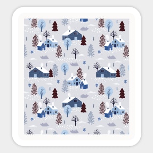 Winter Houses Sticker